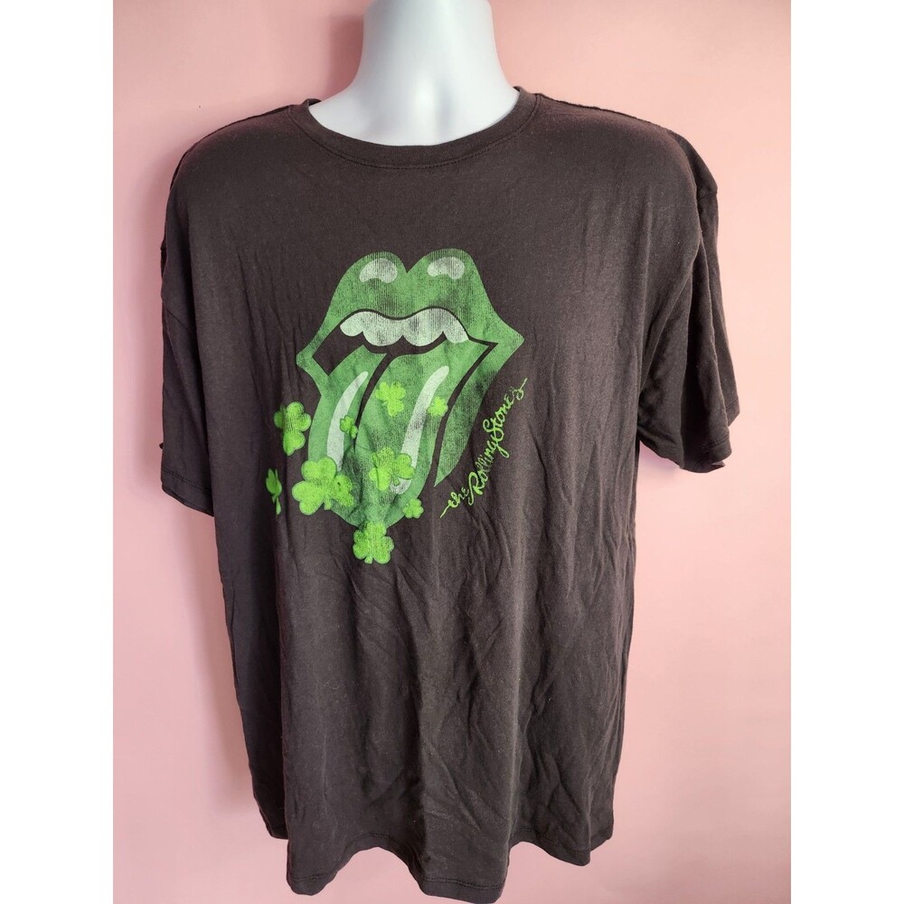 The ROLLING STONES Official T-Shirt Sz S/M Irish Clover St Patricks Day Ireland